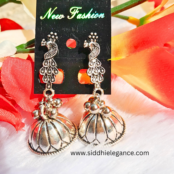 oxidised jhumka earrings