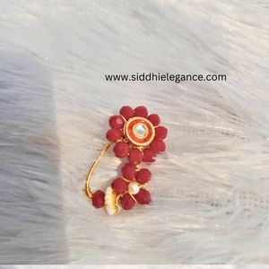 Red beaded nath