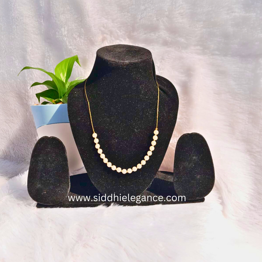 White pearl invisible necklace