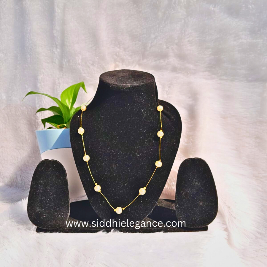big white pearl invisible necklace