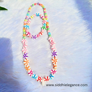 multicolor flower bead kids jewellery