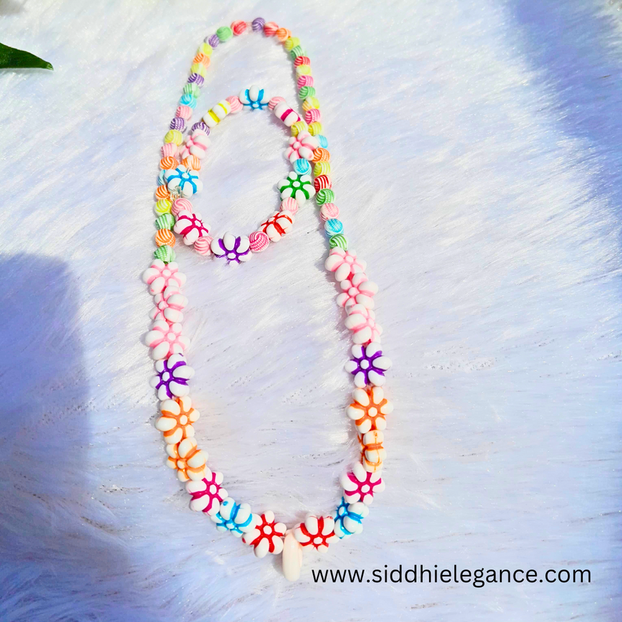 multicolor flower bead kids jewellery